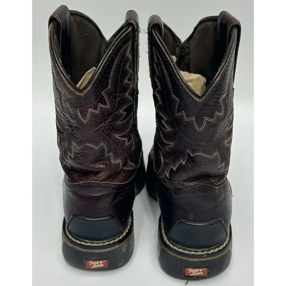 Tony Lama Westen Cowboy Boot Kids Size 13D Brown Leather Rodeo Country Farm Work